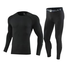 健身服高弹紧身衣长袖套装成人儿童速干跑步运动打底保暖训练服