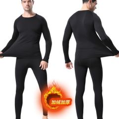 保暖男士套装紧身加绒保暖秋衣秋裤户外跑步运动速干健身衣服秋冬